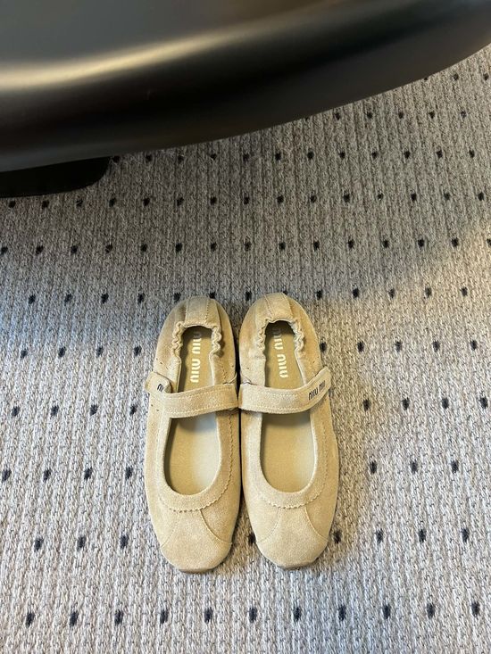Miu Miu Suede Slip On Mary Jane Ballet Comfort Shoes