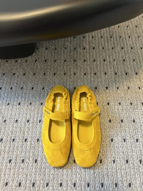 Miu Miu Suede Slip On Mary Jane Ballet Comfort Shoes
