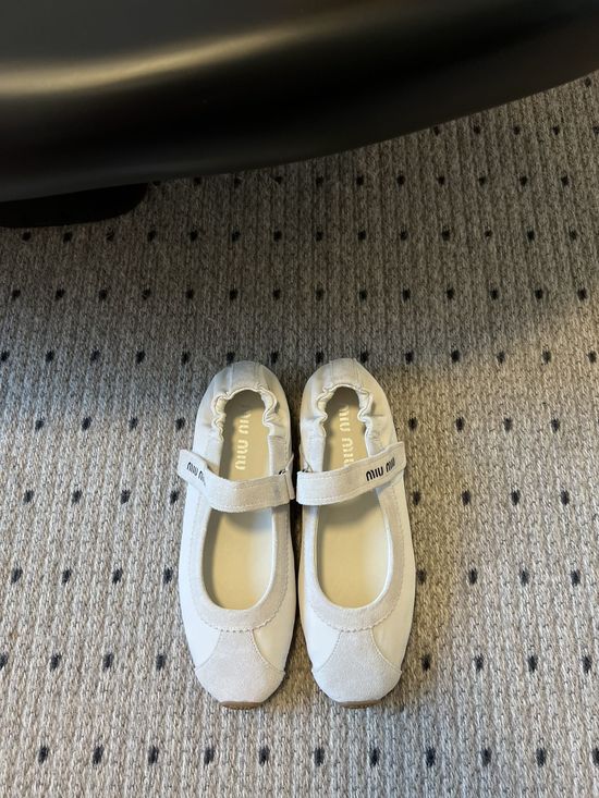 Miu Miu Suede Slip On Mary Jane Ballet Comfort Shoes
