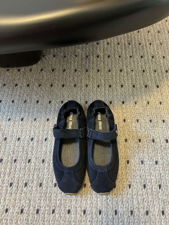 Miu Miu Suede Slip On Mary Jane Ballet Comfort Shoes