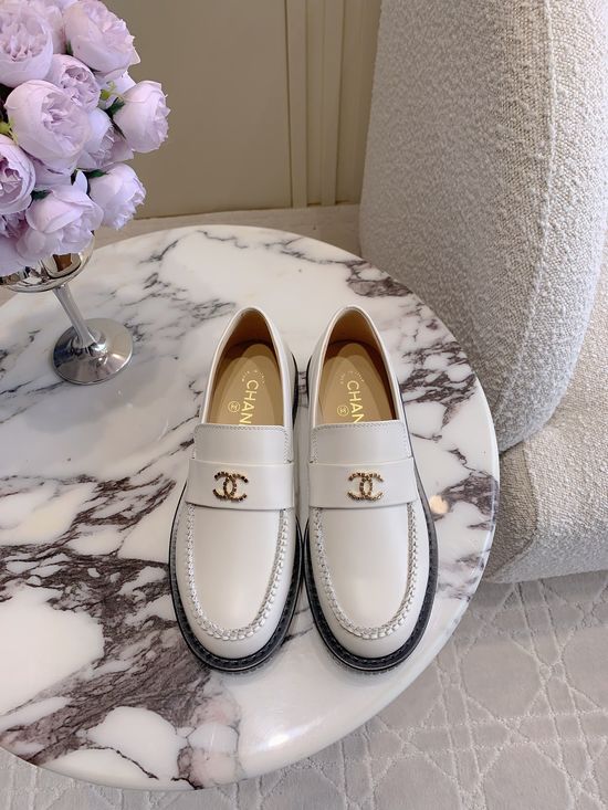 Chanel Premium Leather Loafer with Exquisite Heel Logo