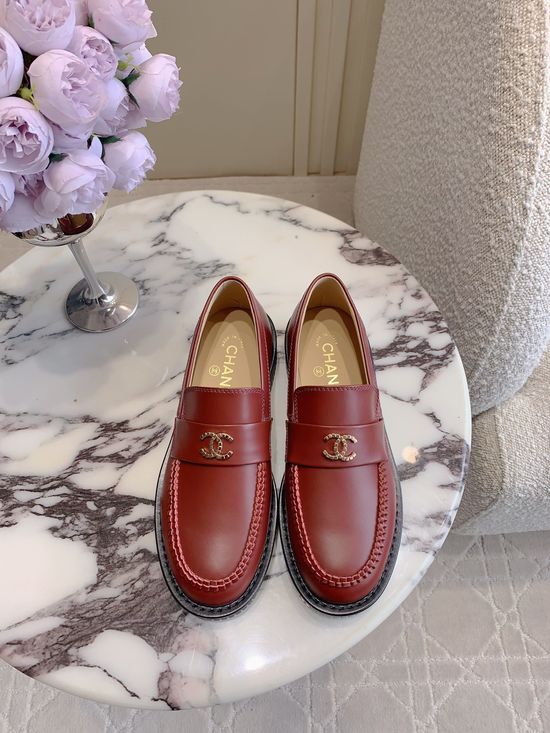 Chanel Premium Leather Loafer with Exquisite Heel Logo