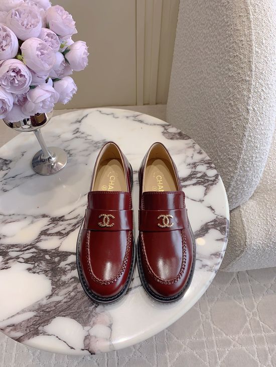 Chanel Premium Leather Loafer with Exquisite Heel Logo