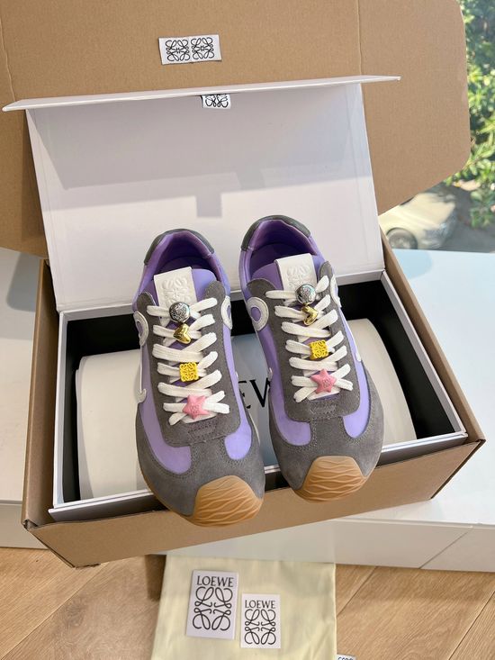 Loewe Suede Upper Sneakers Comfortable Casual Daily Shoes