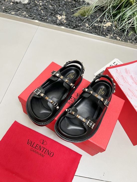 Valentino Timeless Italian Classic Black Leather Shoes