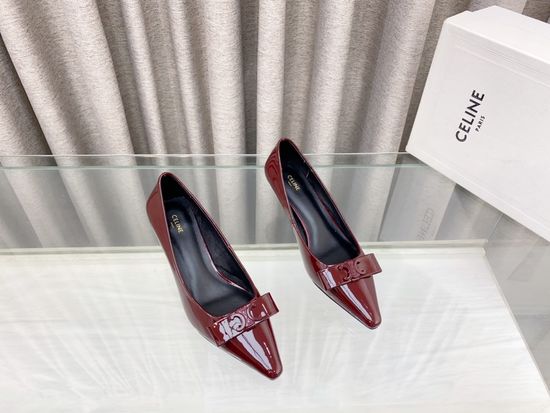 Celine Bow Decor Pointed Toe Kitten Heel Elegant Dress Shoes
