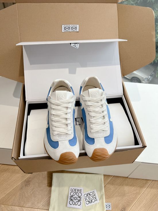 Loewe Minimalist Stitched Suede Leather Casual Comfort Sneakers