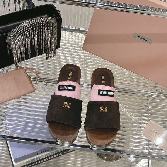 Miu Miu Soft Leather Flat Sandals with Removable Details