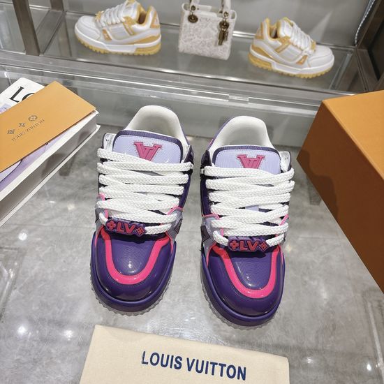 Louis Vuitton Elevated Thick Sole Leather Casual Fashion Sneakers