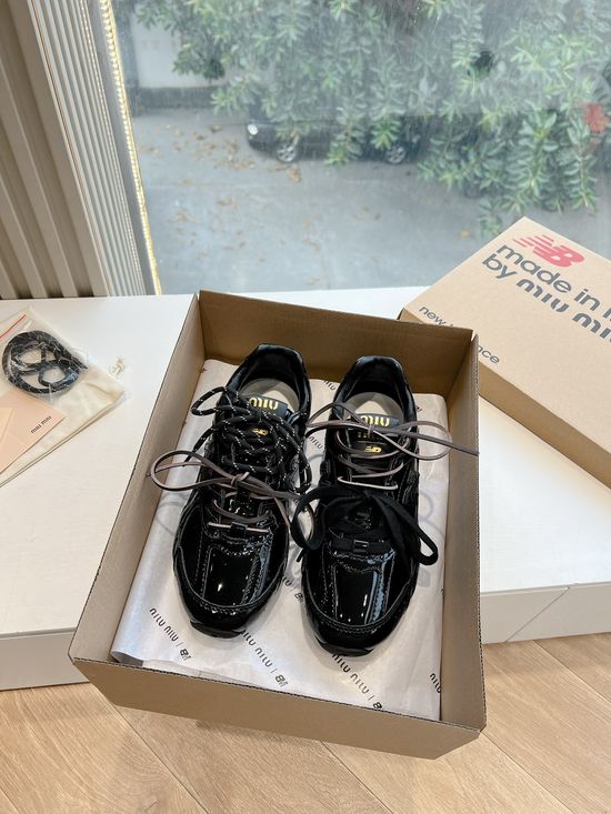 Miu Miu Metallic Accent Trainers with Breathable Mesh and Leather