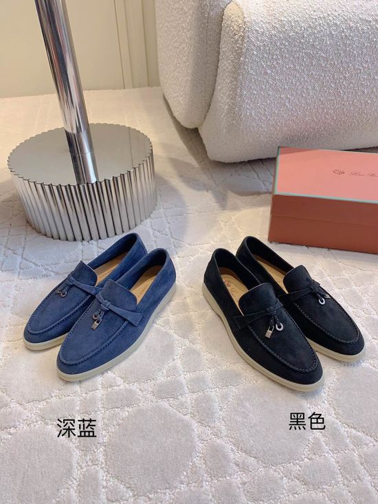 Loro Piana Premium Leather Upper Comfort Casual Loafer Shoes