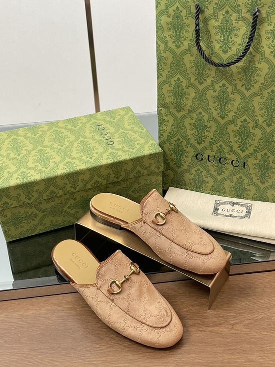 Gucci Premium Velvet Embossed Comfortable Mule Slippers
