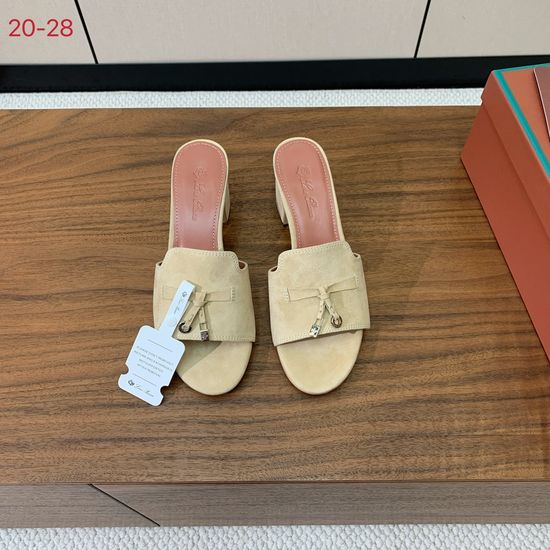 Loro Piana Suede Flat Slides With Decorative Charm Strap