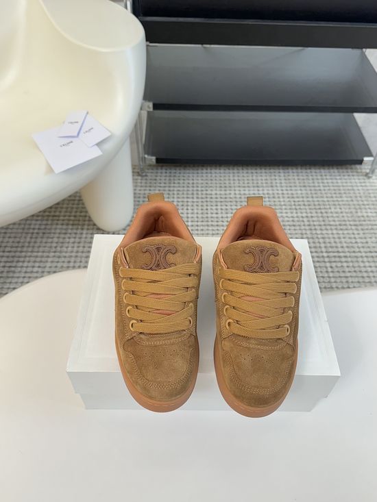 Celine Classic Couple Padded Casual Sneakers with Suede Upper