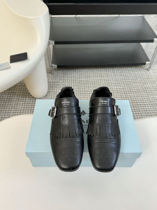 Prada Vintage Tassel Leather Loafers Non-slip Casual Shoes
