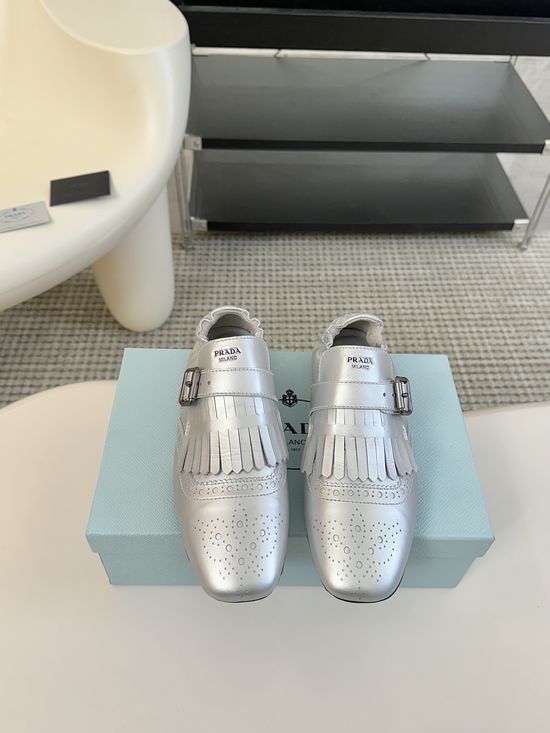Prada Vintage Tassel Leather Loafers Non-slip Casual Shoes