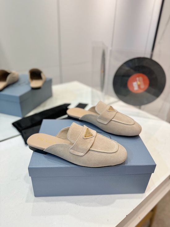Prada Premium Suede Leather Logo Casual Elevator Shoes