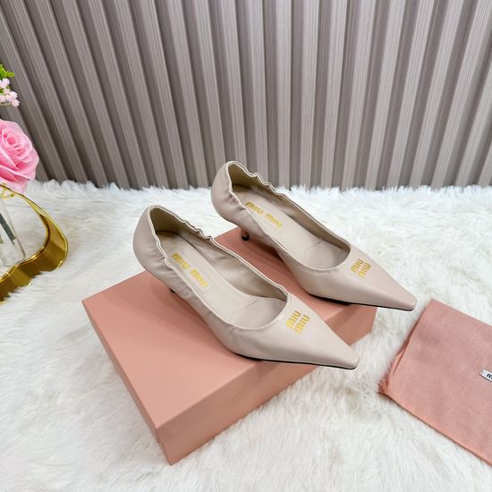 Miu Miu Soft Sheepskin Slip-On Classic Low Heel Shoes