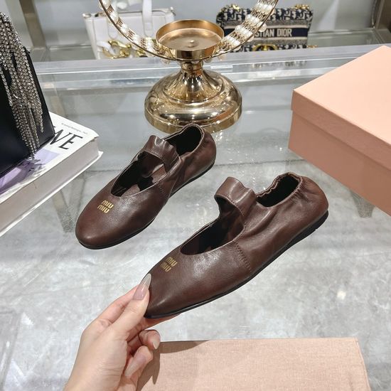 Miu Miu Stretchy Slip On Mary Jane Ballet Flat Shoes