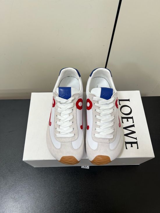 Loewe Asymmetric Toe Soft Leather Sneakers Non-slip Wear-resistant Sole