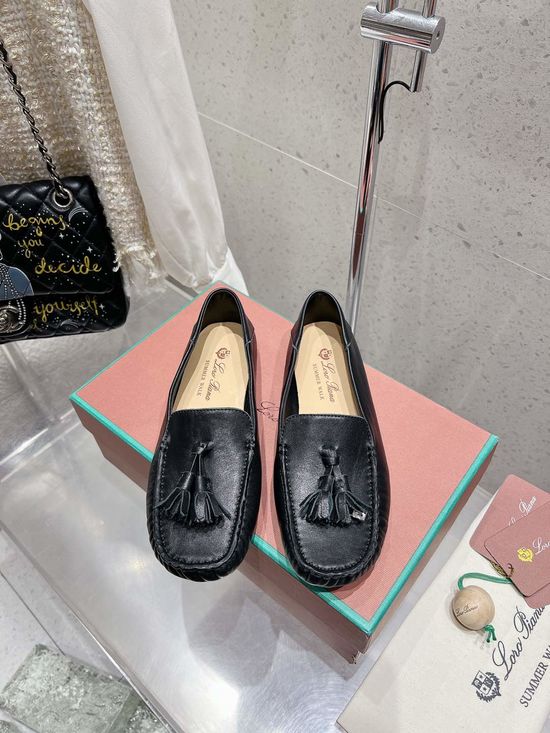 Loro Piana Suede Leather Tassel Loafers Comfortable Slip On Casual Shoes