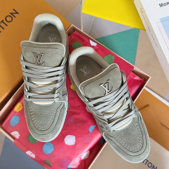 Louis Vuitton Couple s Leather Sneakers with Modern Style