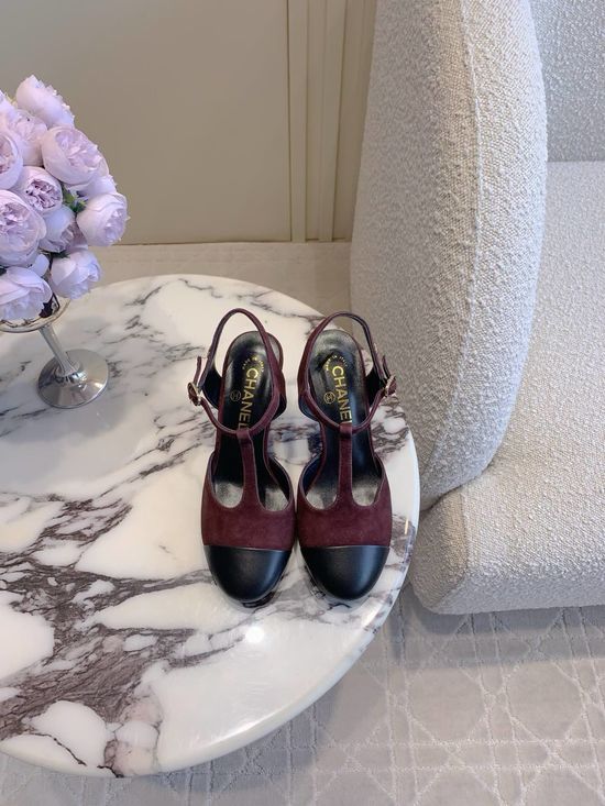 Chanel Classic Slingback High Heels with Metal Buckle