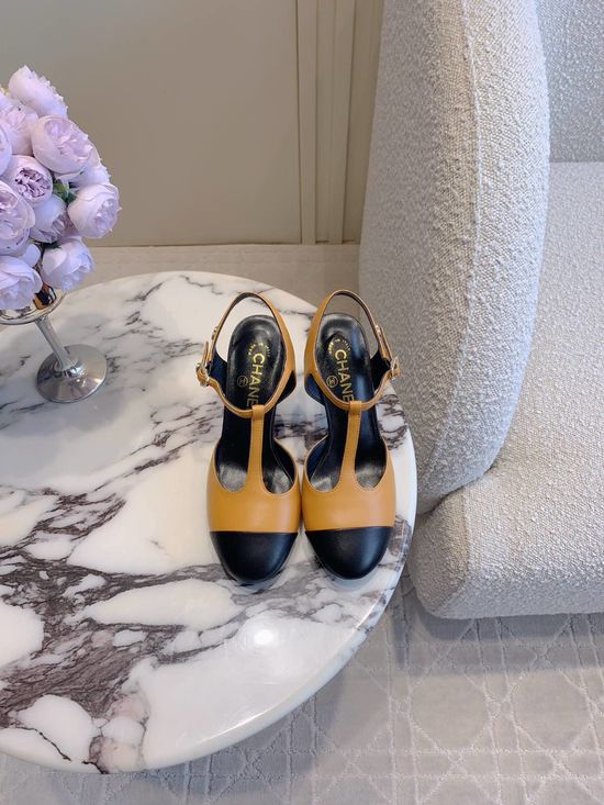 Chanel Classic Slingback High Heels with Metal Buckle