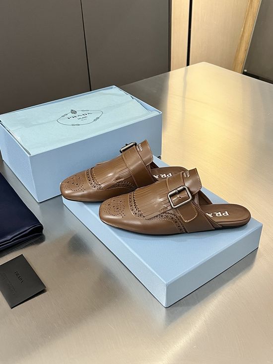 Prada Vintage Tassel Open Back Mule Shoes