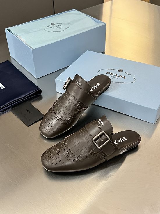 Prada Vintage Tassel Open Back Mule Shoes
