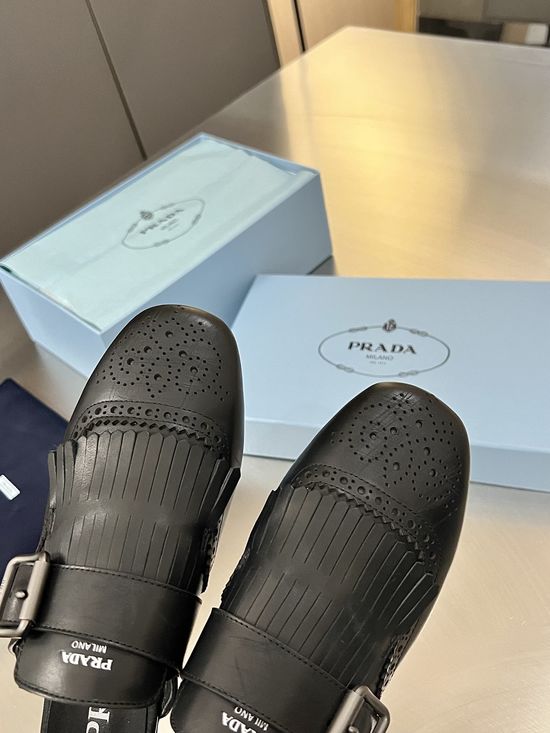 Prada Vintage Tassel Open Back Mule Shoes