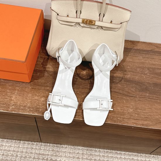 Hermes Comfortable Low-heel Sandals Minimalist Design Durable Daily Footwear