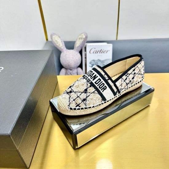 Christian Dior Embroidered Espadrilles Casual Lightweight Flat Shoes