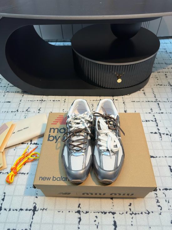 Miu Miu Metallic Silver Lace-up Casual Comfort Sneakers