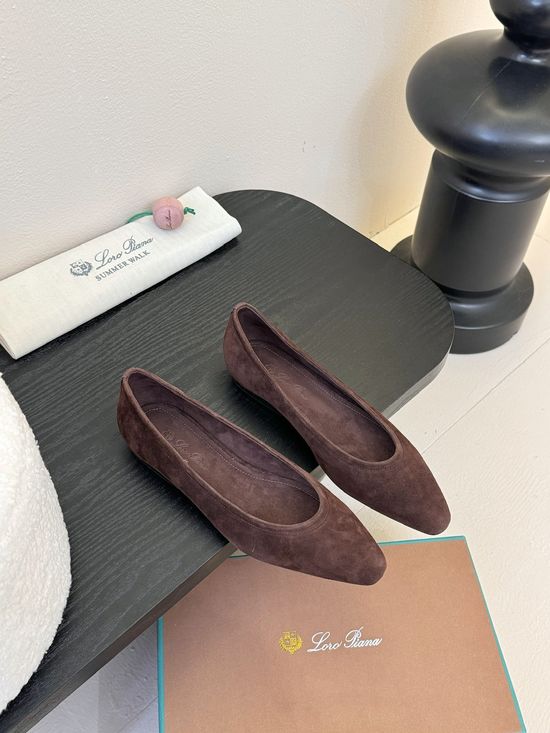 Loro Piana Classic Minimalist Suede Leather Comfortable Flats Shoes