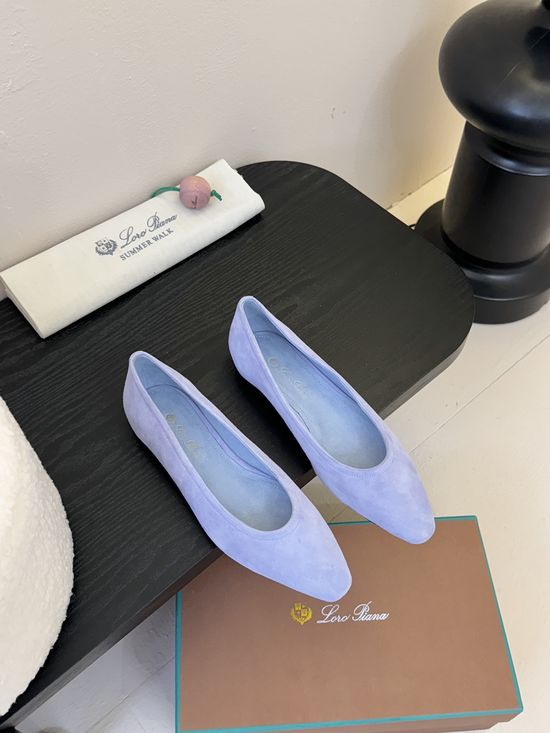 Loro Piana Classic Minimalist Suede Leather Comfortable Flats Shoes