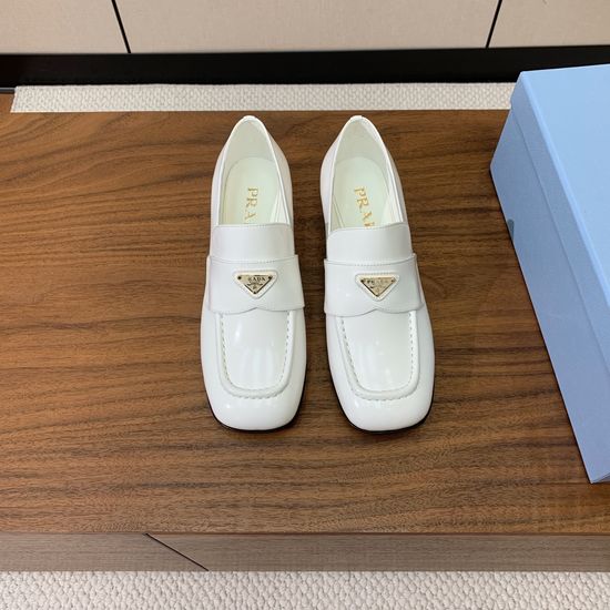 Prada Vintage Square Toe Low Heel Leather Pumps