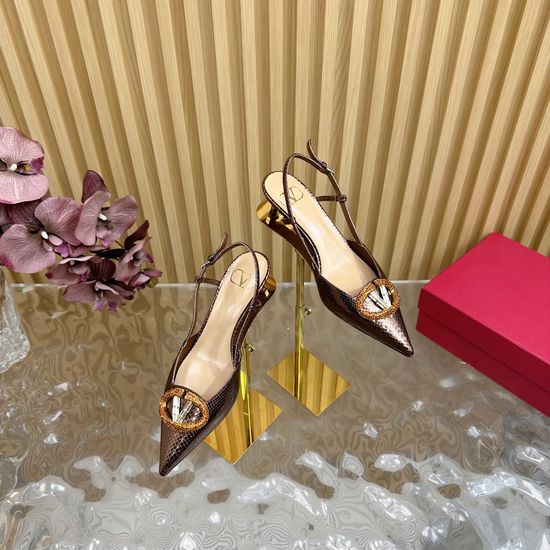 Valentino Rhinestone Buckle Silk High Heel Sandals Multiple Heights