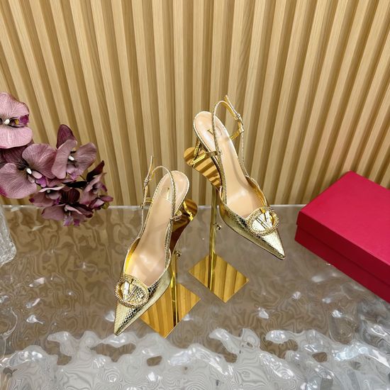 Valentino Rhinestone Buckle Silk High Heel Sandals Multiple Heights