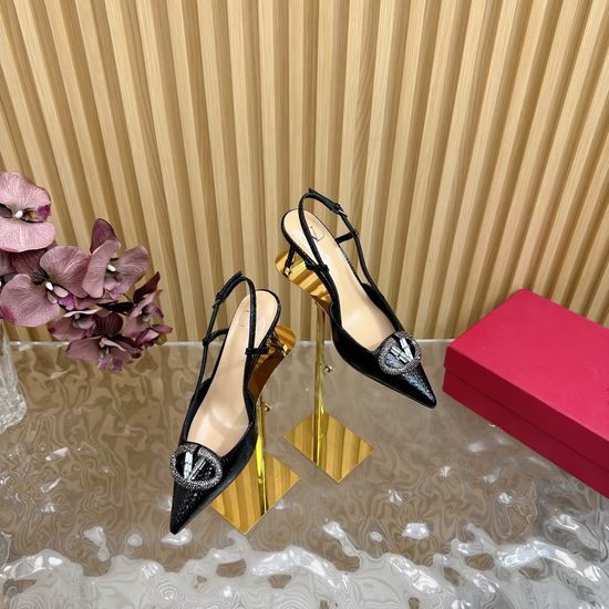 Valentino Rhinestone Buckle Silk High Heel Sandals Multiple Heights