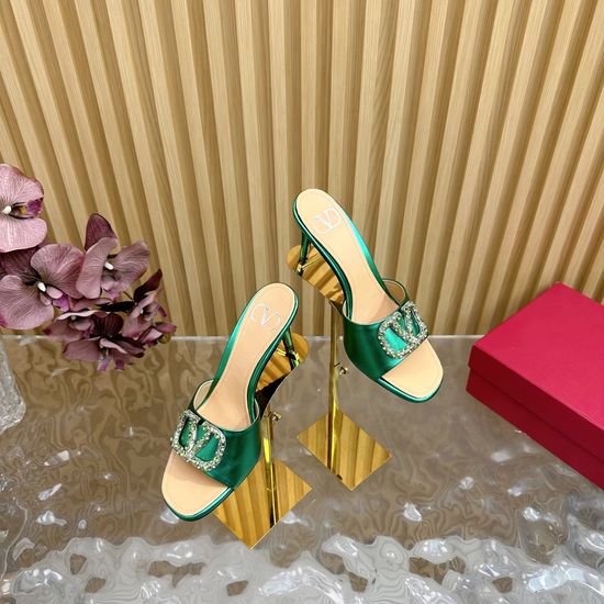 Valentino Rhinestone Buckle Snake Print Leather High Heel Sandals