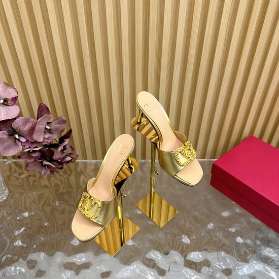 Valentino Rhinestone Buckle Snake Print Leather High Heel Sandals