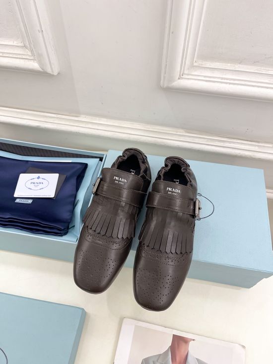 Prada Vintage Tassel Leather Mules Anti-slip Sole Comfort Loafers