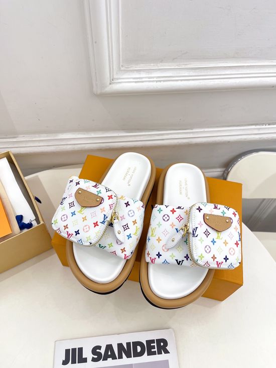 Louis Vuitton Fashion-Forward Down-Filled Slip-On Shoes