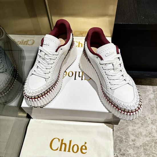 Chloe Hand Stitched Leather Upper Lightweight Casual Sneakers