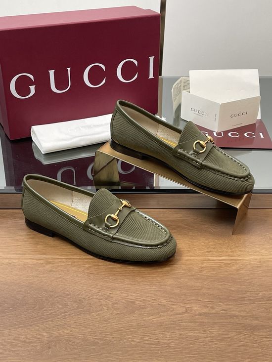 Gucci Corduroy Horsebit Loafers Soft Lining Premium Leather Sole