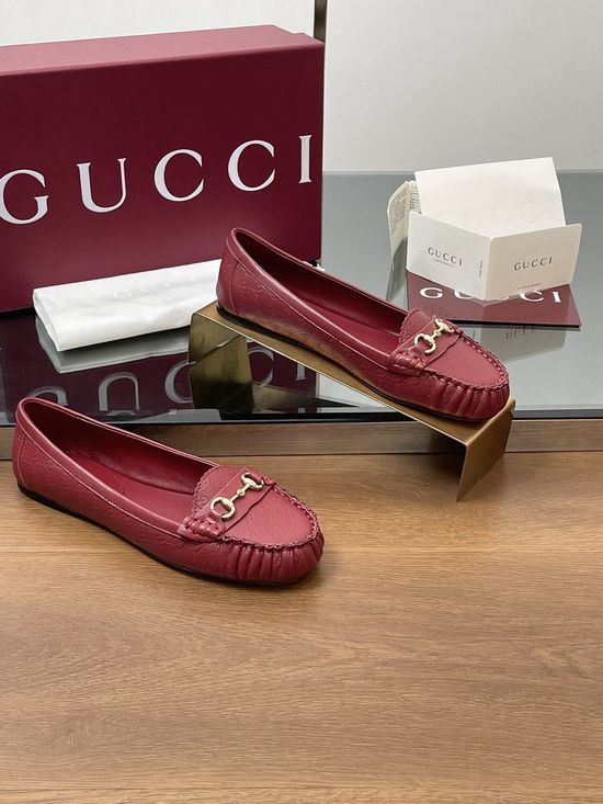 Gucci Classic Horsebit Flat Shoes Premium Fabric Durable Leather Outsole