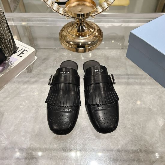 Prada Retro Tassel Leather Loafers Formal Casual Daily Footwear