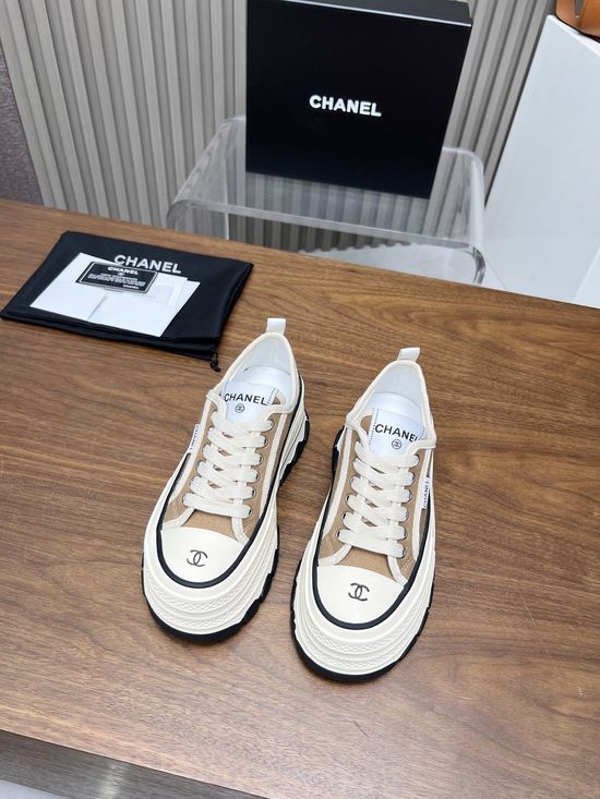 Chanel Classic Canvas Casual Sneakers Comfortable Non-slip Sole