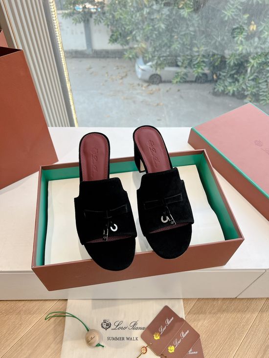 Loro Piana Fringe Suede Comfortable Flat Casual Mules
